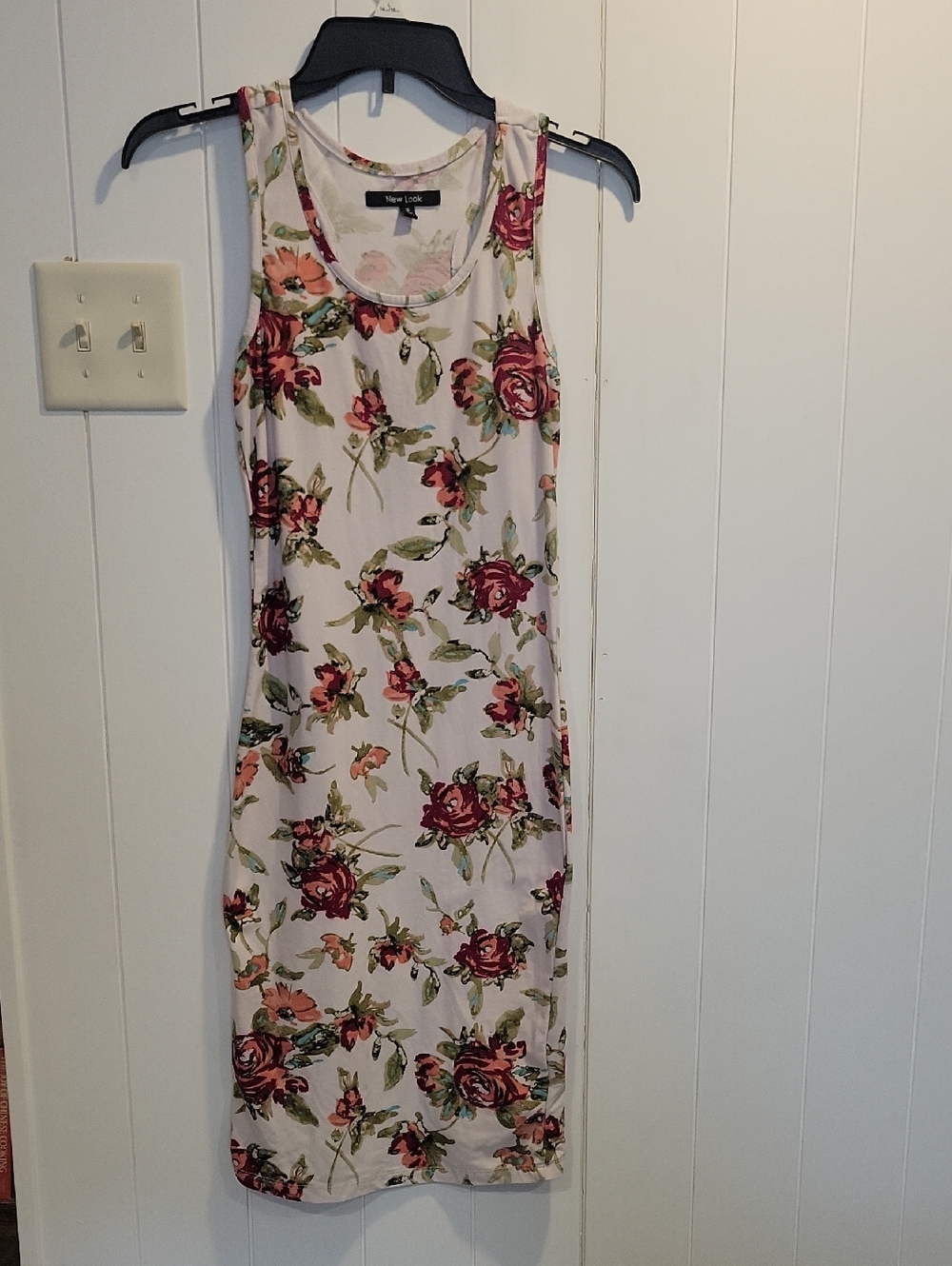 New Look Floral Tank Midi Dress - Pink Rose Print